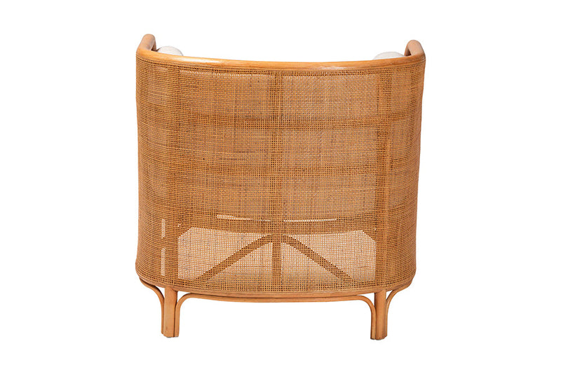 Penelope Bohemian Light Honey Rattan Accent Chair Baxton