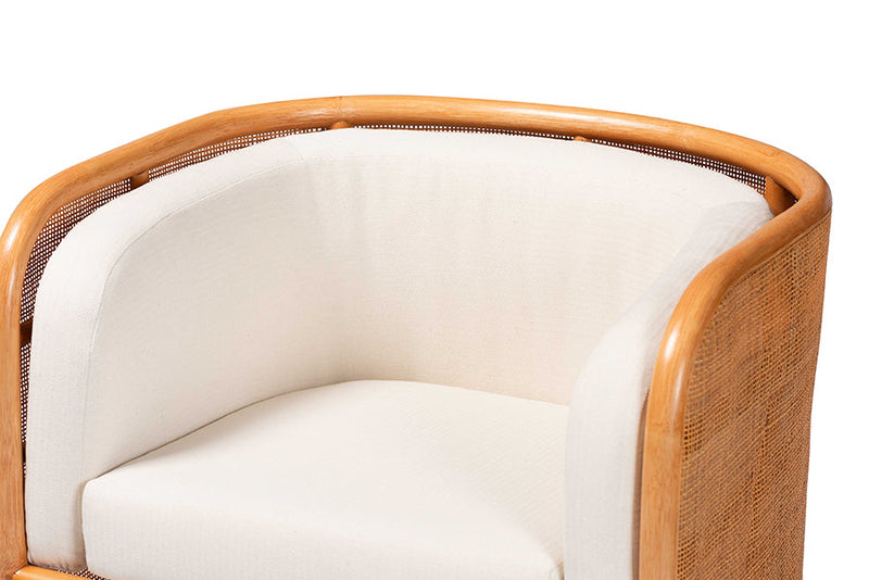 Penelope Bohemian Light Honey Rattan Accent Chair Baxton
