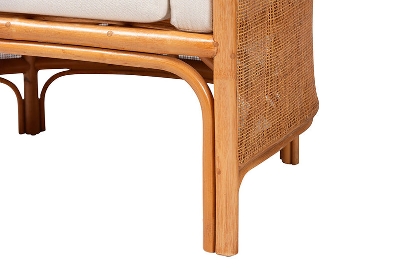 Penelope Bohemian Light Honey Rattan Accent Chair Baxton