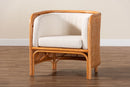 Penelope Bohemian Light Honey Rattan Accent Chair Baxton