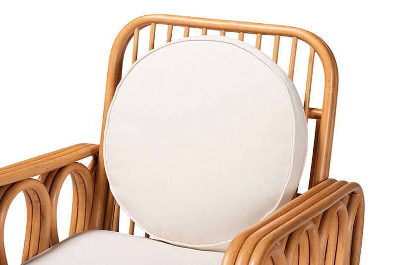 Lianna Bohemian Light Honey Rattan Arm Chair Baxton