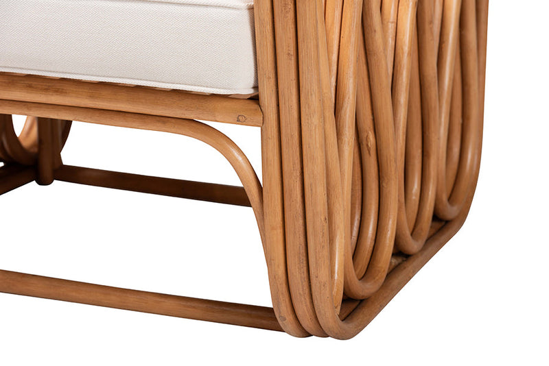 Lianna Bohemian Light Honey Rattan Arm Chair Baxton