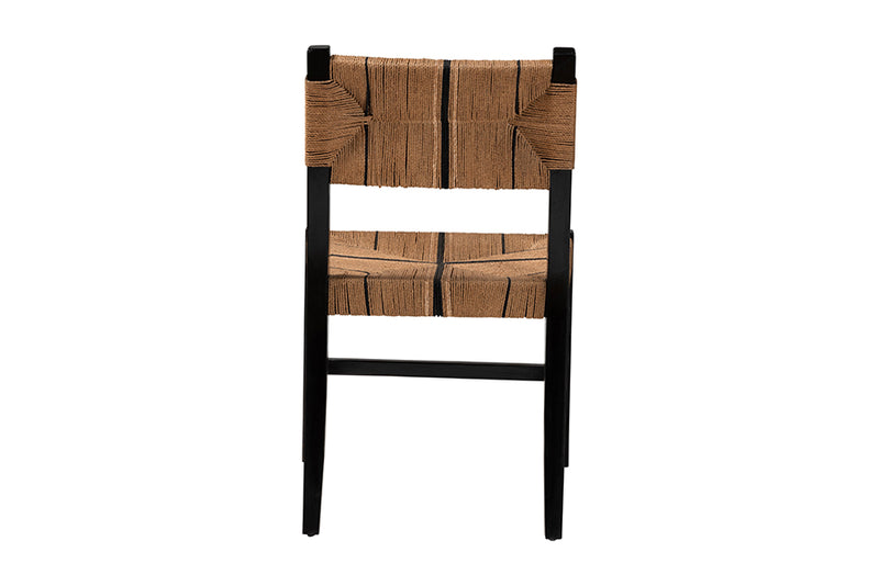 Morris Bohemian Paper Loom and Black Mahogany Wood Dining Chair