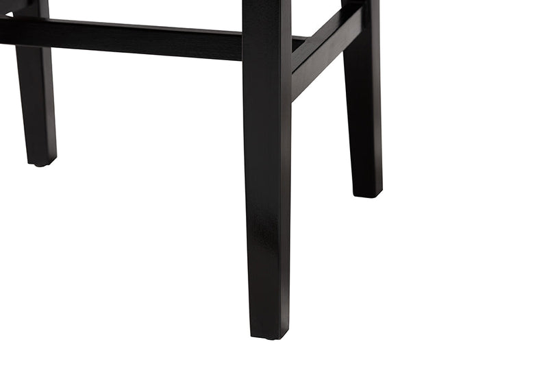 Morris Bohemian Paper Loom and Black Mahogany Wood Dining Chair Baxton