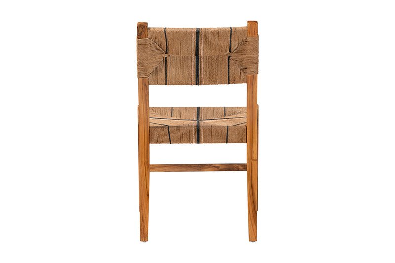 Morris Bohemian Paper Loom and Natural Mahogany Wood Dining Chair