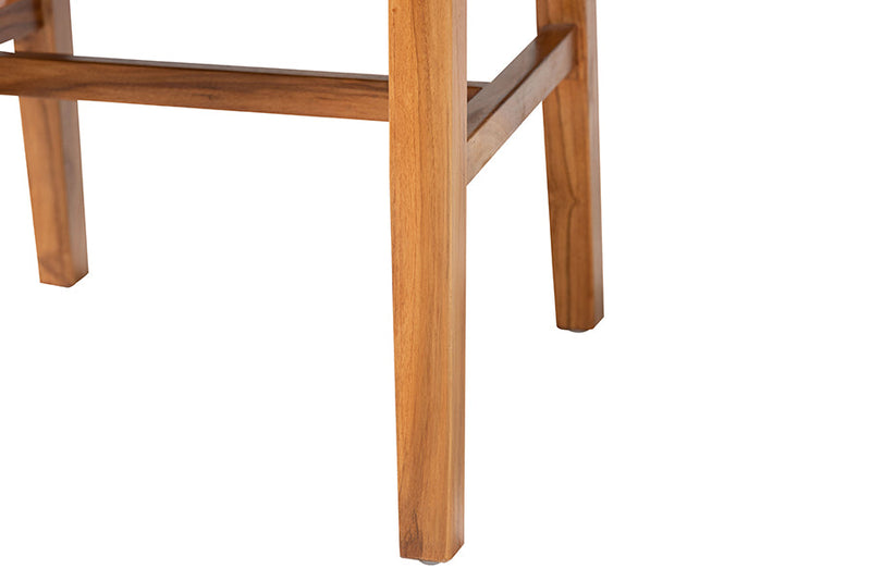 Morris Bohemian Paper Loom and Natural Mahogany Wood Dining Chair Baxton