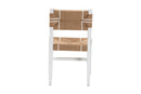 Savannah Bohemian Paper Loom and White Mahogany Wood Dining Chair Baxton