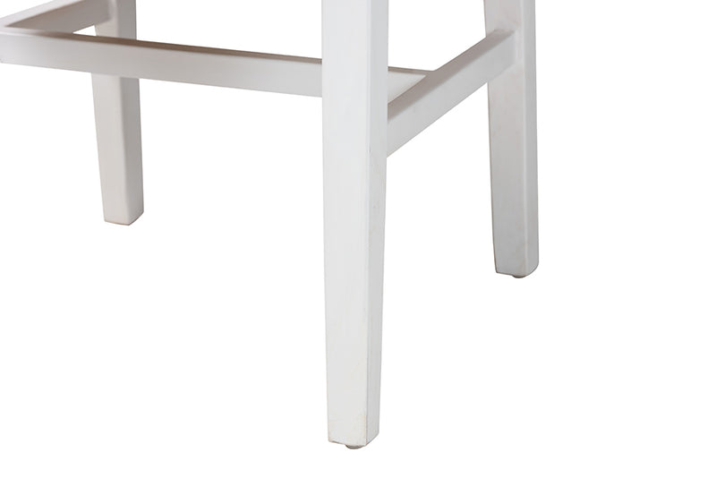 Savannah Bohemian Paper Loom and White Mahogany Wood Dining Chair