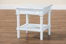 Arcadia Traditional White Wood End Table Baxton