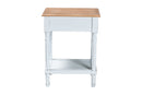 Rowen Two-Tone White and Natural Brown 1-Drawer End Table Baxton