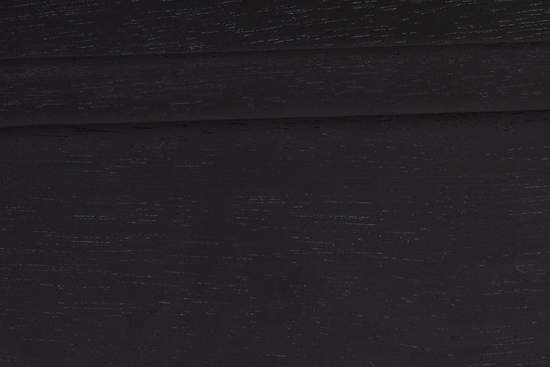 Levron Ebony Black Wood Queen Size Wingback Platform Bed Baxton