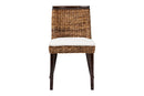 Charlotte Bohemian Seagrass and Dark Brown Wood Dining Chair Baxton