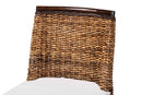Charlotte Bohemian Seagrass and Dark Brown Wood Dining Chair Baxton