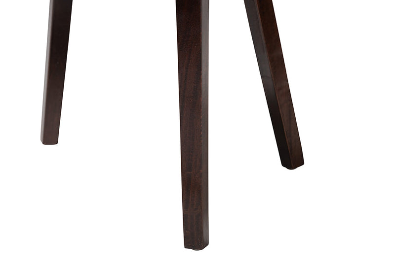Charlotte Bohemian Seagrass and Dark Brown Wood Dining Chair Baxton