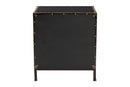 Lorand Black Canvas 2-Drawer End Table Trunk Baxton