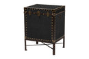 Lorand Black Canvas Lift-Top Trunk End Table Baxton