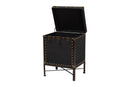 Lorand Black Canvas Lift-Top Trunk End Table Baxton