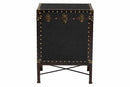 Lorand Black Canvas Lift-Top Trunk End Table Baxton