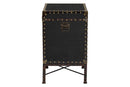 Lorand Black Canvas Lift-Top Trunk End Table Baxton