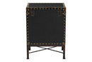 Lorand Black Canvas Lift-Top Trunk End Table Baxton