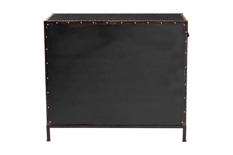 Iver Black Canvas 4-Drawer Storage Cabinet Baxton