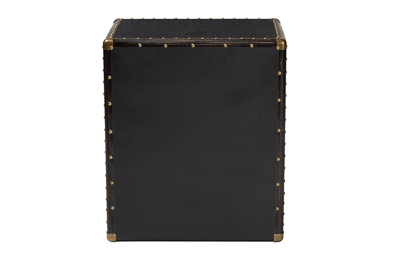 Roze Black Canvas 3-Drawer End Table Baxton