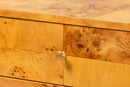 Lina Natural Light Mappa Burl Wood 2-Drawer Console Table Baxton