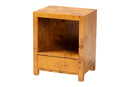 Ammi Natural Light Mappa Burl Wood 1-Drawer Nightstand Baxton