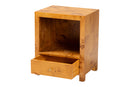 Ammi Natural Light Mappa Burl Wood 1-Drawer Nightstand Baxton
