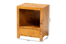 Ammi Natural Light Mappa Burl Wood 1-Drawer Nightstand Baxton