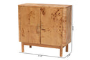 Raina Natural Mappa Burl Wood Storage Cabinet Baxton