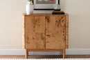 Raina Natural Mappa Burl Wood Storage Cabinet Baxton