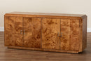 Rebecca Natural Mappa Burl Wood 4-Door Sideboard Buffet Baxton