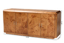 Rebecca Natural Mappa Burl Wood 4-Door Sideboard Buffet Baxton