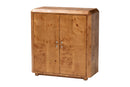 Rebecca Natural Mappa Burl Wood 2-Door Console Cabinet Baxton