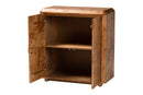 Rebecca Natural Mappa Burl Wood 2-Door Console Cabinet Baxton