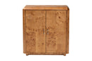 Rebecca Natural Mappa Burl Wood 2-Door Console Cabinet Baxton