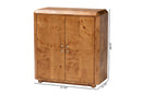 Rebecca Natural Mappa Burl Wood 2-Door Console Cabinet Baxton