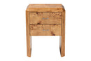 Modern Natural Mappa Burl Wood Nightstand Baxton