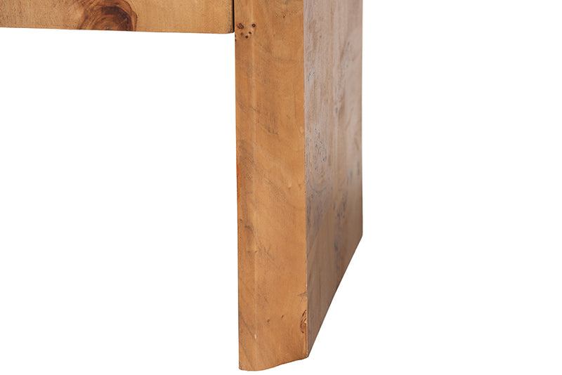 Modern Modern and Contemporary Natural Mappa Burl Wood Nightstand