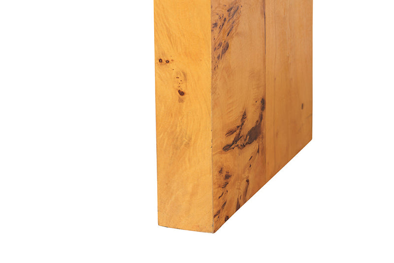 Willis Natural Light Mappa Burl Wood Console Table Baxton