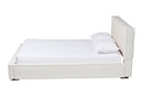 Mamba Modern Cream Boucle Queen Platform Bed w/Border Piping Baxton