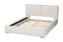 Mamba Modern Cream Boucle Queen Platform Bed w/Border Piping Baxton
