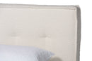 Mamba Modern Cream Boucle Queen Platform Bed w/Border Piping Baxton