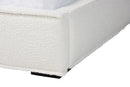 Mamba Modern Cream Boucle Queen Platform Bed w/Border Piping Baxton