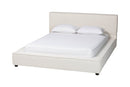 Debbie Modern Cream Boucle Queen Platform Bed w/Wide Railing Baxton