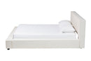Debbie Modern Cream Boucle Queen Platform Bed w/Wide Railing Baxton