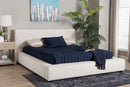 Debbie Modern Cream Boucle Queen Platform Bed w/Wide Railing Baxton
