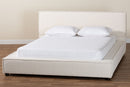 Debbie Modern Cream Boucle Queen Platform Bed w/Wide Railing Baxton
