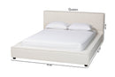 Debbie Modern Cream Boucle Queen Platform Bed w/Wide Railing Baxton